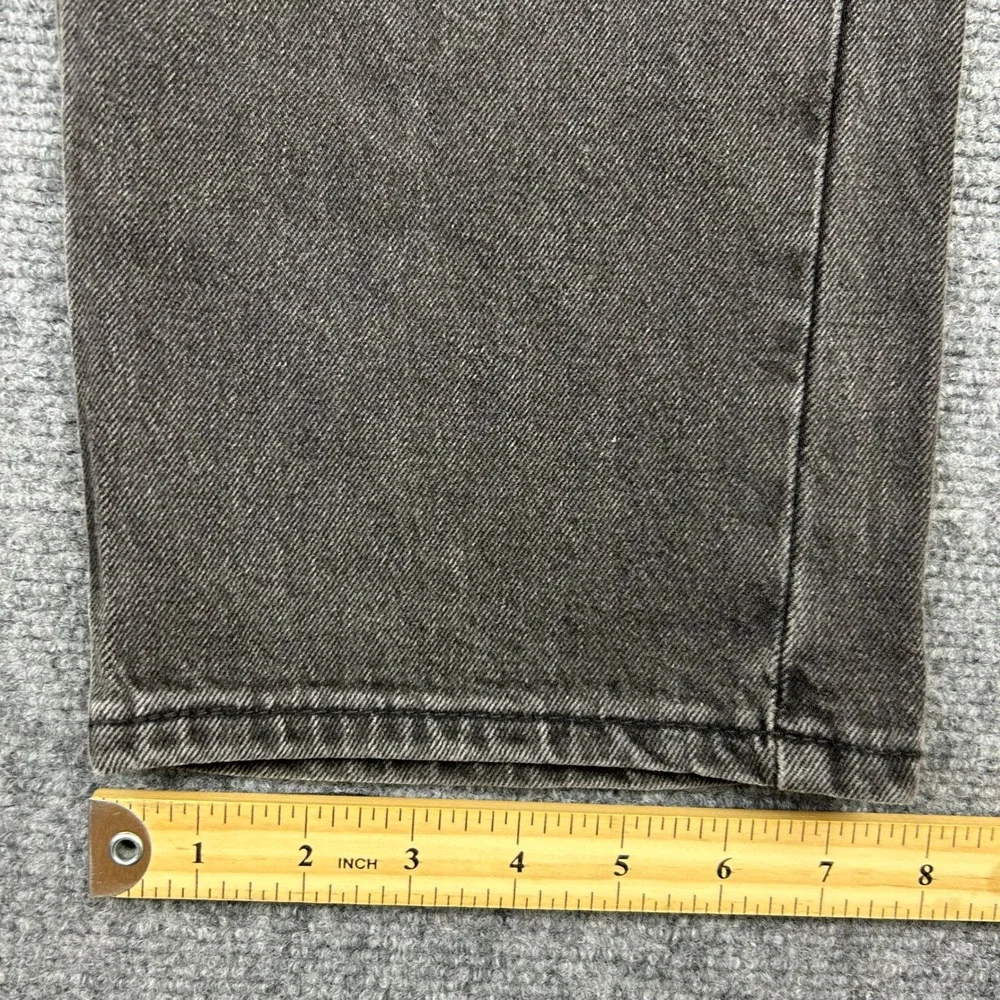 Levi's 505 Regular Straight Jeans Men 33x34 Washed Black Stretch Denim Pants